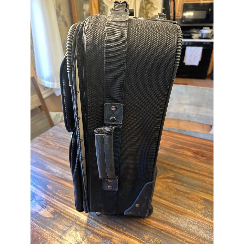 American Tourister Black Ballistic Nylon Rolling Carry On Luggage Upright Bag - Picture 6 of 14